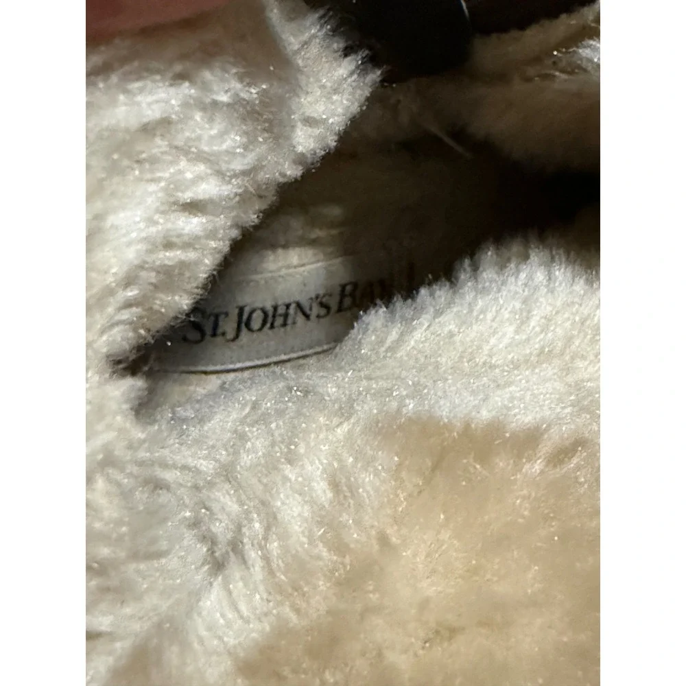 St Johns Bay Womens Brown Suede Faux Fur Lined‎ Winter Boots Size 7.5M 024-8913